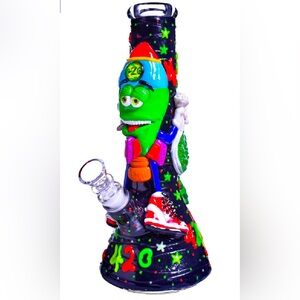 NEW! 10.25” STONEY ROCKET BRO 3D PAINTED GLASS VASE